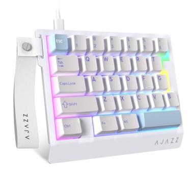 Imagem de A.JAZZ AK029 Teclado para jogos RGB com uma mão com fio, layout de 29 teclas com interruptor magnético de 8 kHz, teclado mecânico personalizado HotSwap, acionamento ajustável, teclado de vedação de