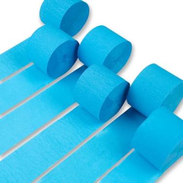 Imagem de PartyWoo Serpentinas De Papel Crepom, 6 Rolos, 492 Pés, Pacote De Serpentinas Azuis Claras, Decorações Para Festas, Papel Crepom Para Decorações De Aniversário, Decorações Para Festas, Decorações Pa