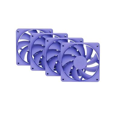 Imagem de Hyte Ventoinhas Flow FA12 de 120 mm para PC, pacote com 4, alto desempenho, baixo ruído, 1500 RPM, PWM de 4 pinos, rolamento dinâmico de fluidos - Taro Milk (Roxo)