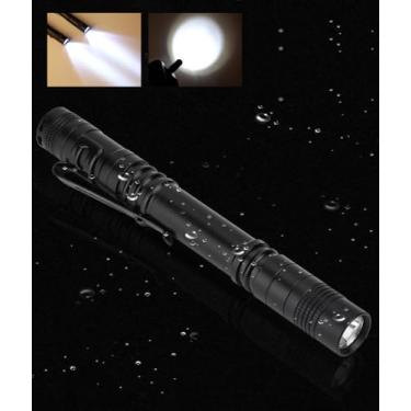 Imagem de Mini lanterna com clipe de bolso, lanterna tática de LED, à prova d'água, lanterna portátil