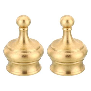 Imagem de M10 Thread Lamp Finial Cap Knob, 2 pacotes de latão, cúpula, Harpa, tampas de parafuso, luminária de decoração para candeeiros de mesa, lâmpadas de chão 14,5 x 20 mm