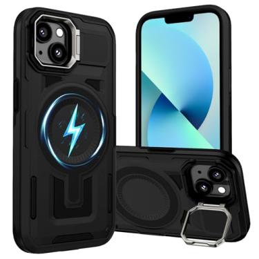 Imagem de DIFAYA Capa para iPhone 13/14/16e compatível com MagSafe, suporte de anel de câmera integrado, capa magnética de proteção contra quedas de nível militar de 60 metros para iPhone 13/14/16e 6,1