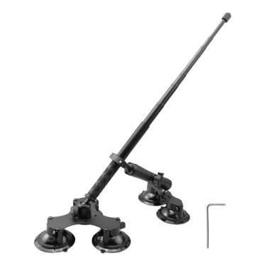 Imagem de Conjunto de montagem de ventosa de energia para veículo compatível com Insta360 GoPro, suporte de câmera de carro de 5 ventosas para vlogging de ação de 360°, com bastão de selfie bloqueável de 116 cm