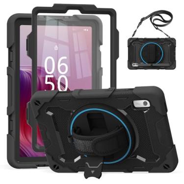 Imagem de Bkinew Capa para tablet Lenovo Tab M9 22.9 cm 2023 (TB310FU/TB310XU) com protetor de tela, capa de proteção totalmente robusta para meninos e meninas com alça de mão e ombro suporte giratório 360,