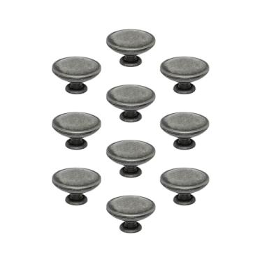 Imagem de 20 Puxador Colonial Ponto 1 Furo P/Moveis Gaveta + Parafuso (Prata Velho)