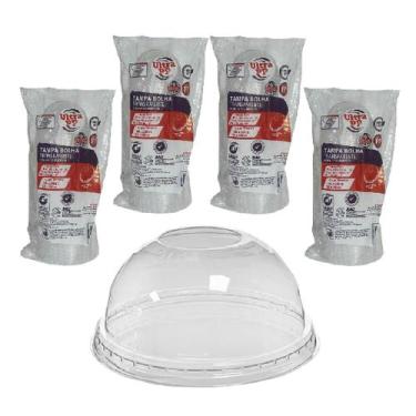 Imagem de 500 Tampas Bolha S/Furo P/Copo 400 500 Copo Isopor 240 300Ml - Ultra C