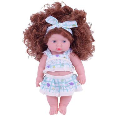 Imagem de Figura de boneca Toy Girl com cabelo encaracolado, silicone de 30 cm