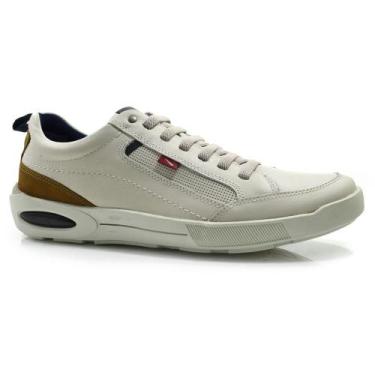 Imagem de Sapatênis de Couro Masculino Ferracini Pulse 2271, Creme, 39