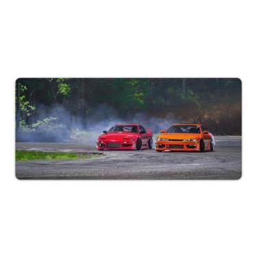 Imagem de HouLaiZhe Tapete de mouse JDM grande para jogos Drift Car JDM Car 180sx S13 Retro Cool Desk Mat Base de borracha antiderrapante Acessórios para computador portátil suprimentos bloco de escrita para