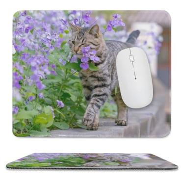 Imagem de Mouse pads quadrados gato silvestre e caminhada na estrada tapetes de mouse base de borracha antiderrapante suprimentos tapete de mouse pad de borracha impermeável mesa mesa pad para escritório casa