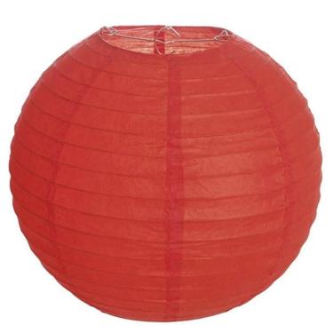 Imagem de Lanterna Luminária De Papel Oriental Vermelha - 35cm
