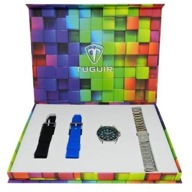 Imagem de Relógio Masculino Tuguir Analógico Tg35137 Prata E Azul