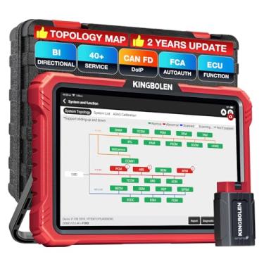 Imagem de KINGBOLEN K10 Pro Full Systems Mapa de topologia de scanner de carro de 10 polegadas, ferramenta de digitalização bidirecional Bluetooth OBD2, serviço de redefinição 41+, codificação ECU, AutoAuth FCA