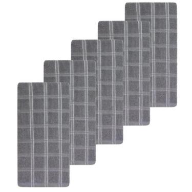 Imagem de Kit 5 Panos De Prato Camesa Chess 45 x 65 cm, Cinza