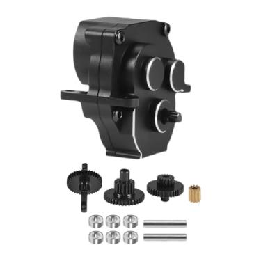 Imagem de oshhni Carcaça de transmissão para carro RC 1/18, caixa de câmbio, peças de reposição, conjunto de engrenagens robusto para caminhões para TRX4M, Preto