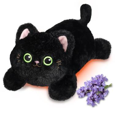 Imagem de JILPAK Microwave Heating Pad for Period Cramps - Heatable Black Cat Plush for Soothing&Relax with Lavender Scented, Weighted Stuffed Animals for Pain Stress Relief