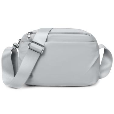 Imagem de oscaurt Bolsas transversais pequenas para mulheres, bolsa tiracolo com zíper quádruplo para viagem, bolsas de ombro modernas, bolsas de celular, Cinza claro, Small, Moderno
