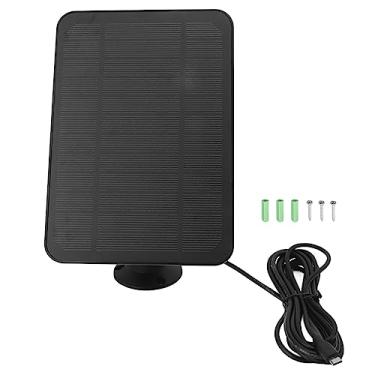 Imagem de Alomejor Carregador de Painel Solar, Painel Solar de 4 W para Câmeras de Segurança, Carregador Monocristalino IP65 Com Suporte de 360° para Câmeras Externas Ring Blink (-4°F a (BLACK)