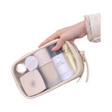 Imagem de Bolsa De Maquiagem Multifuncional Semi-Transparente De Grande Capacida