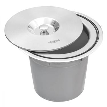 Imagem de Lixeira de Embutir Tramontina Clean Round Aço Inox 8L