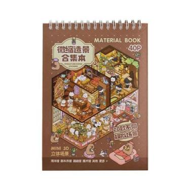 Imagem de Livro De Adesivos 3D De Cena De Cabana De Desenho Animado, Brinquedo D