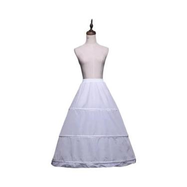 Imagem de Nova anágua branca com 3 argolas, saia longa de crinolina - NONE, 78 c