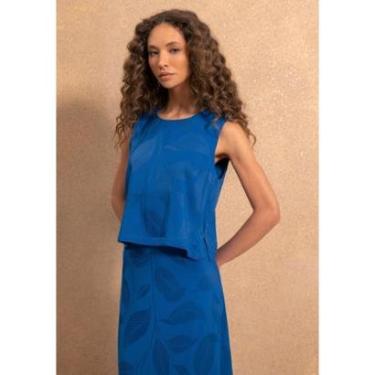 Imagem de Blusa Estampada Curta Com Decote Redondo E Fendas Laterais-Feminino