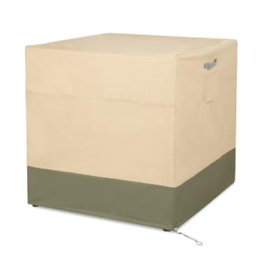 Imagem de BPS Capa de cadeira de cubo de pátio para cadeira de jardim de 1 lugar ou sofá de cubo único de vime, capa de móveis Oxford 600D à prova d'água, 96 cm L x 96 cm P x 91 cm A