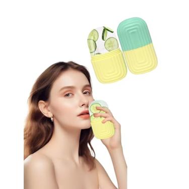 Imagem de Massageador de cubo de gelo para rosto, olhos e pescoço, condicionamento natural e cuidados com a pele, bolsas para os olhos, reduz a dor de enxaqueca, molde de gelo de silicone para massagem