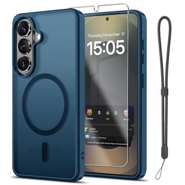 Imagem de Janmitta Capa magnética para Samsung Galaxy S26+ Plus, com protetor de tela, compatível com MagSafe, proteção contra quedas de grau militar, capa de telefone fosca translúcida fina à prova de choque