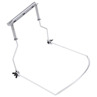 Imagem de Cryfokt Rack de Suporte de Pescoço de Gaita de Metal Durável Ajustável para Gaitas de 10 Furos, Fácil de Usar e Confortável para Músicos, Cor Prateada, Comprimento Máximo de de 4,7"