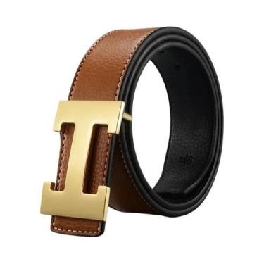 Imagem de Cinto Casual Masculino Em Couro De Vaca Genuine De Alta Qualidade Com 