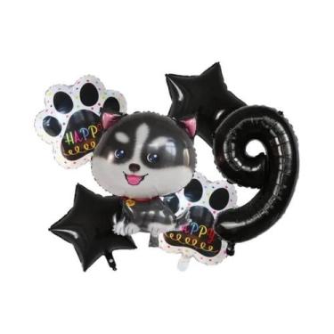 Imagem de Balões De Hélio Corgi Husky 6pcs Decoração De Festa De Aniversário Par
