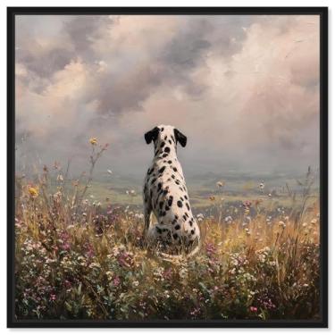 Imagem de Decoração de parede para animais de estimação Meadow Watcher I da Art Remedy, moldura preta, 30,5 x 30,5 cm