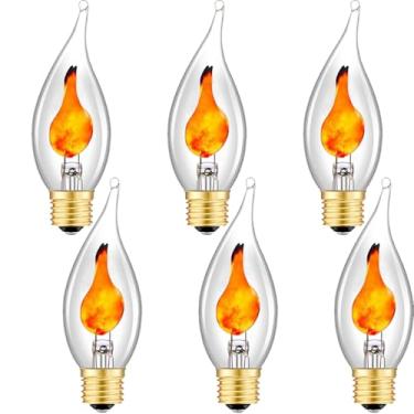 Imagem de Wuluretoos Lâmpada de chama cintilante, lâmpada decorativa de base E26 para Halloween e Natal, 3 modos de iluminação (cintilante/respiração/estável), iluminação de destaque interna/externa, não