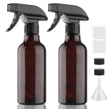 Imagem de Hethyo Frascos de spray de vidro de 500 ml, frascos vazios de spray/spray, pequenos recipientes recarregáveis para cuidados com o cabelo, soluções de limpeza, plantas, óleos essenciais, pacote com 2