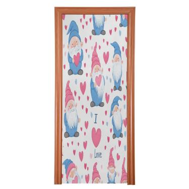 Imagem de ATTX Capa para porta da frente do dia dos namorados - decoração de férias de tecido elástico lavável para festas, casa, decoração de porta da frente, 338 x 98 polegadas (338)