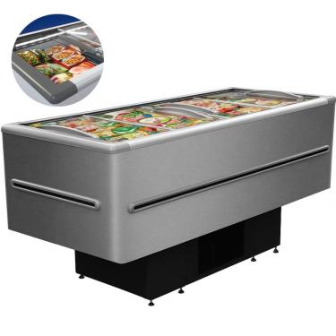 Imagem de Ilha de Congelados Expositora 568 Litros Inox Vidro Reto ICED-568V Fricon