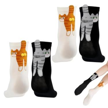 Imagem de 2 pares de meias, meias divertidas de algodão para presente