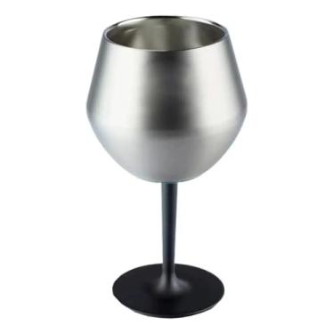 Imagem de Taça Térmica Inox 414ml 2 em 1 Copo Isolado a Vácuo Reutilizável Haste Removível Parede Dupla Gin Vinho ou Cocktail Inquebrável, cores variadas Premium (Prata)