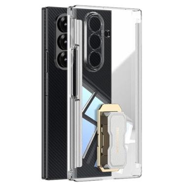 Imagem de LYJSMGZ Capa transparente para Samsung Galaxy Z Tri Fold, capa de dobradiça magnética com orifício para lente de câmera de precisão com suporte para caneta Slim Anti-impressão digital, transparente, Z