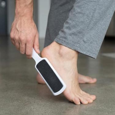 Imagem de Pacote com 3 lixas de pé para pele morta, dupla face, pedicure para remoção de calos e suavização do calcanhar (branco)