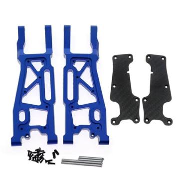 Imagem de Peças de carro RC compatíveis com Traxxas para Sledge 95076-4 1/8 RC Car Upgrades Peças Braço de suspensão dianteira de alumínio com capa de padrão de fibra de carbono