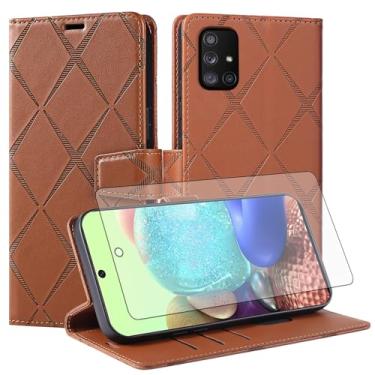 Imagem de Asuwish Capa de telefone para Samsung Galaxy A71 5G capa carteira com protetor de tela de vidro temperado PU couro sintético flip porta-cartão de crédito slot suporte robusto Folio Cell A 71 G5 71A
