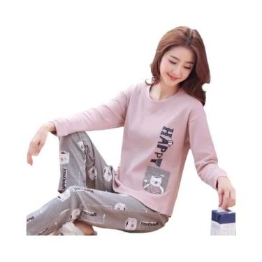 Imagem de Conjunto De Pijamas Femininos De Manga Longa Para O Outono, Roupas De 