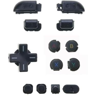 Imagem de Conjunto de botões completos de substituição ABXY L R ZL ZR D-pad Home Power Buttons para Nintendo New 3DS XL LL Console Buttons (preto)