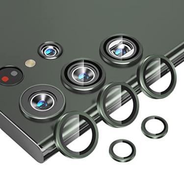 Imagem de Xfilm Protetor de lente de câmera para Samsung Galaxy S23 Ultra, protetores de lentes individuais de liga com moldura de alinhamento, capa protetora de tela transparente HD resistente a arranhões, compatível com capas (verde)