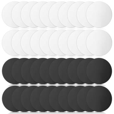 Imagem de ElevateTech Placas de metal para montagem magnética, 40 peças de ímã de placa de metal redondo para capa de telefone celular universal, discos de ferro com suporte adesivo para suporte magnético de