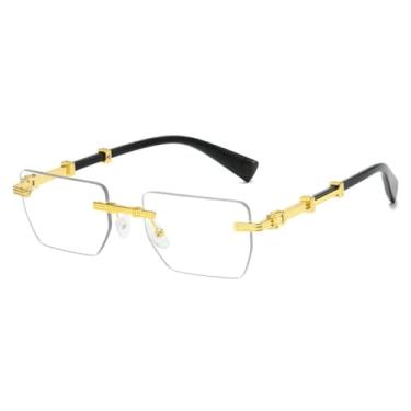 Imagem de HPIRME Óculos sem armação estilo punk para homens e mulheres em metal (Z59)