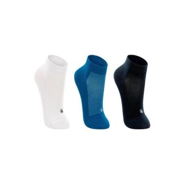 Imagem de Kit 3 Pares de Meias Infantil Cano Curto Lupo 2725-089, Azul, 24/29